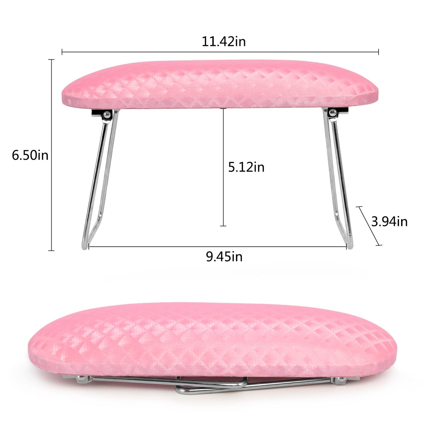 krofaue Nail Arm Rest and Mini UV Light for Gel Nails with Foldable Stand