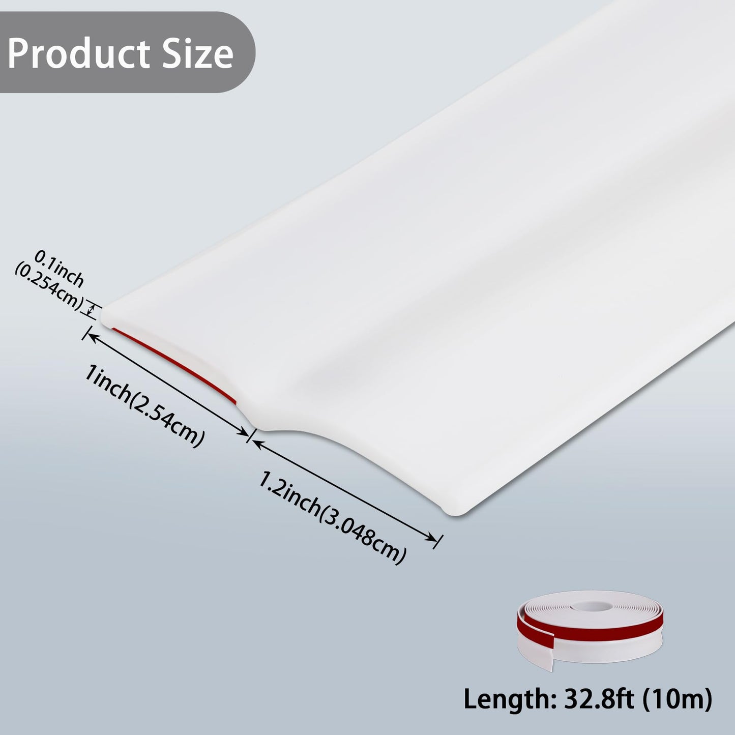 Gaahing Garage Door Top and Sides Seal Strip, Universal Weather Stripping, Self-Adhesive Weatherproofing Molding Trim with 40 Sets of Screws (White, 32.8 FT)