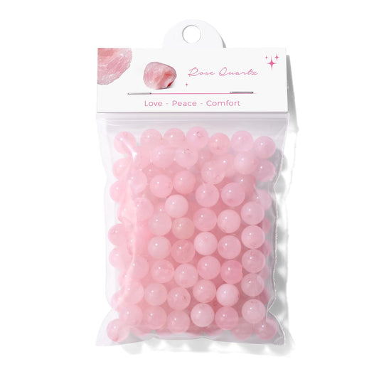 Raicegs 100pcs 8mm Rose Quartz Beads Natural Gemstone Beads Round Loose Beads for Jewelry Making DIY Bracelets Necklace