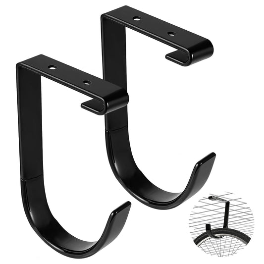 2 Pack Extra Large Bike Hooks for Garage, Bike Hanging Hooks 88lb Heavy Duty Ceiling Mount Storage Hooks for Bikes and Skis with Rubber Coated Anti Slip Black