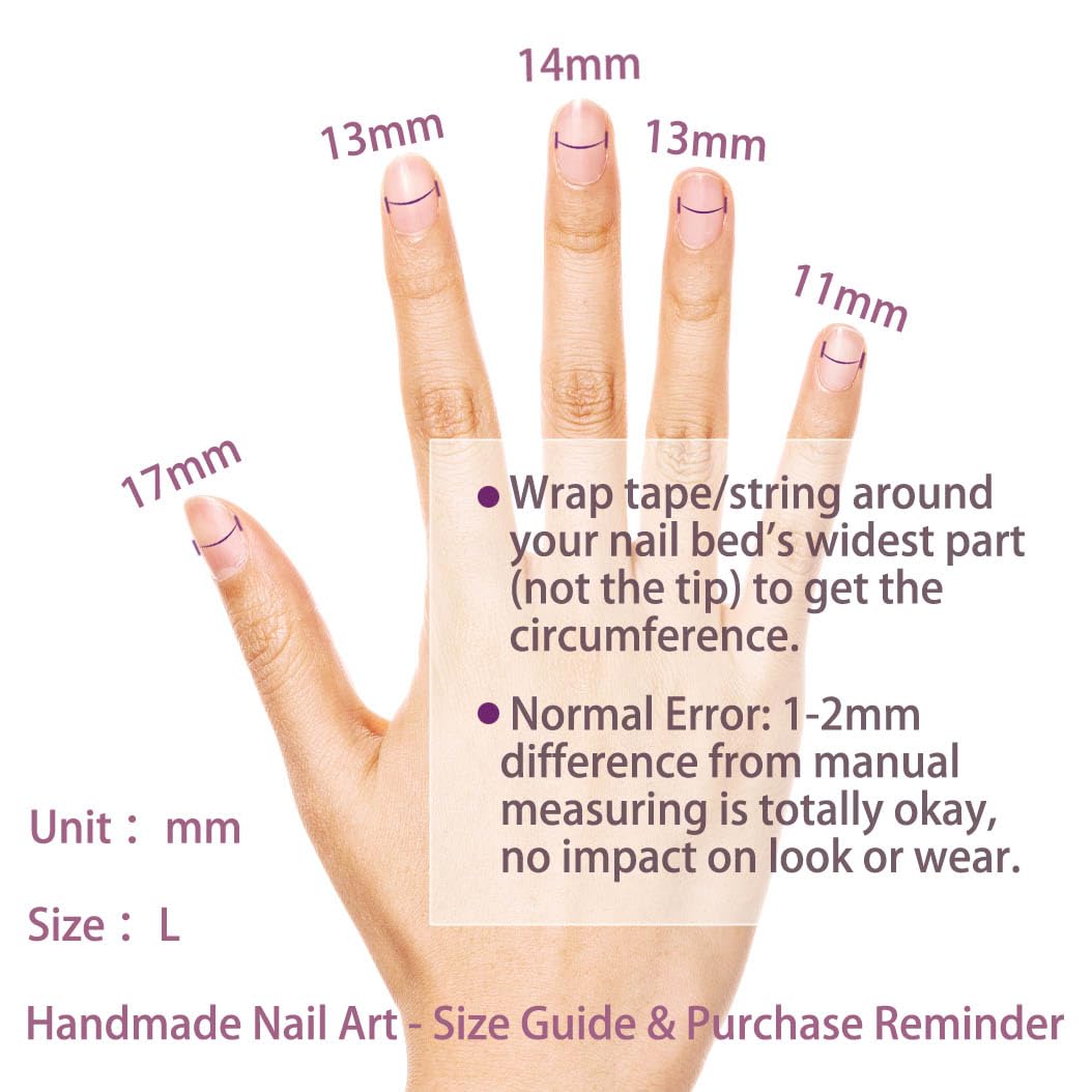 Threelegscat Medium Press on Nails Handmade Duck Fake Nails with with Chrrey Charm Designs for Women Size L 10pcs