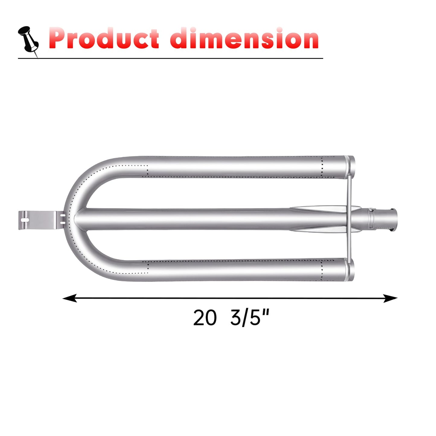 Cozilar 17211 Grill Burners for Dacor Grill Parts OBS52, OB36, OB52, OBS36, OBSB162, BBQ Gas Grill Replacement Parts Pipe Tube Accessories 20.6", Stainless Steel