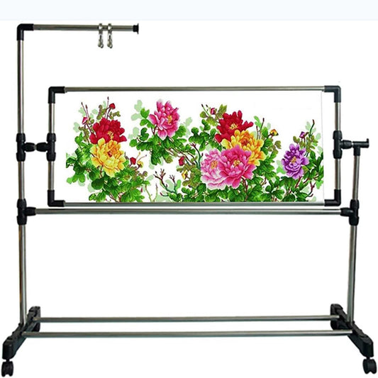 Windmilne Cross Stitch Frame Cross Stitch Craft Frame, Adjustable Needlework Floor Frame Cross-Stitch, Standing Craft Stand and Lap Table