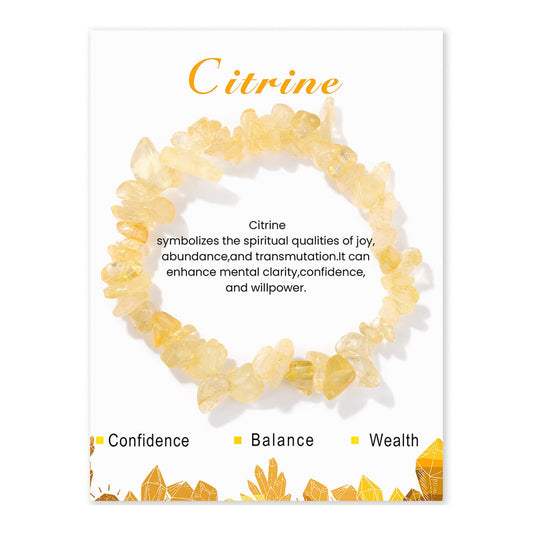 Citrine Bracelet for Women 8mm Real Raw Crystal Bracelet Yellow Citrine Bracelet Natural Stone Bracelets Gemstone Bracelets Citrine Jewelry for Women Girls