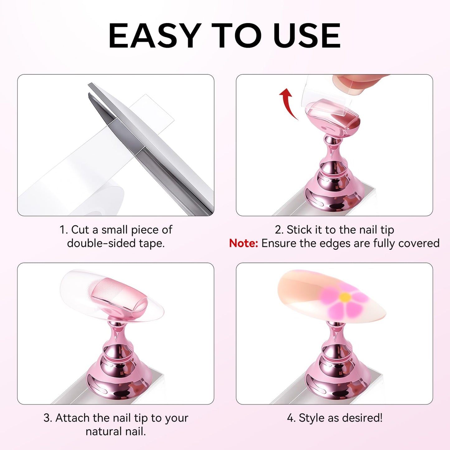 Makartt Nail Stand: Press On Nails Stand Display Practice Art Magnetic Fake Nail Holder for Painting Nails Stand for False Nail Designs with Double-sided Tape for Home DIY Beginner Salon Supplies