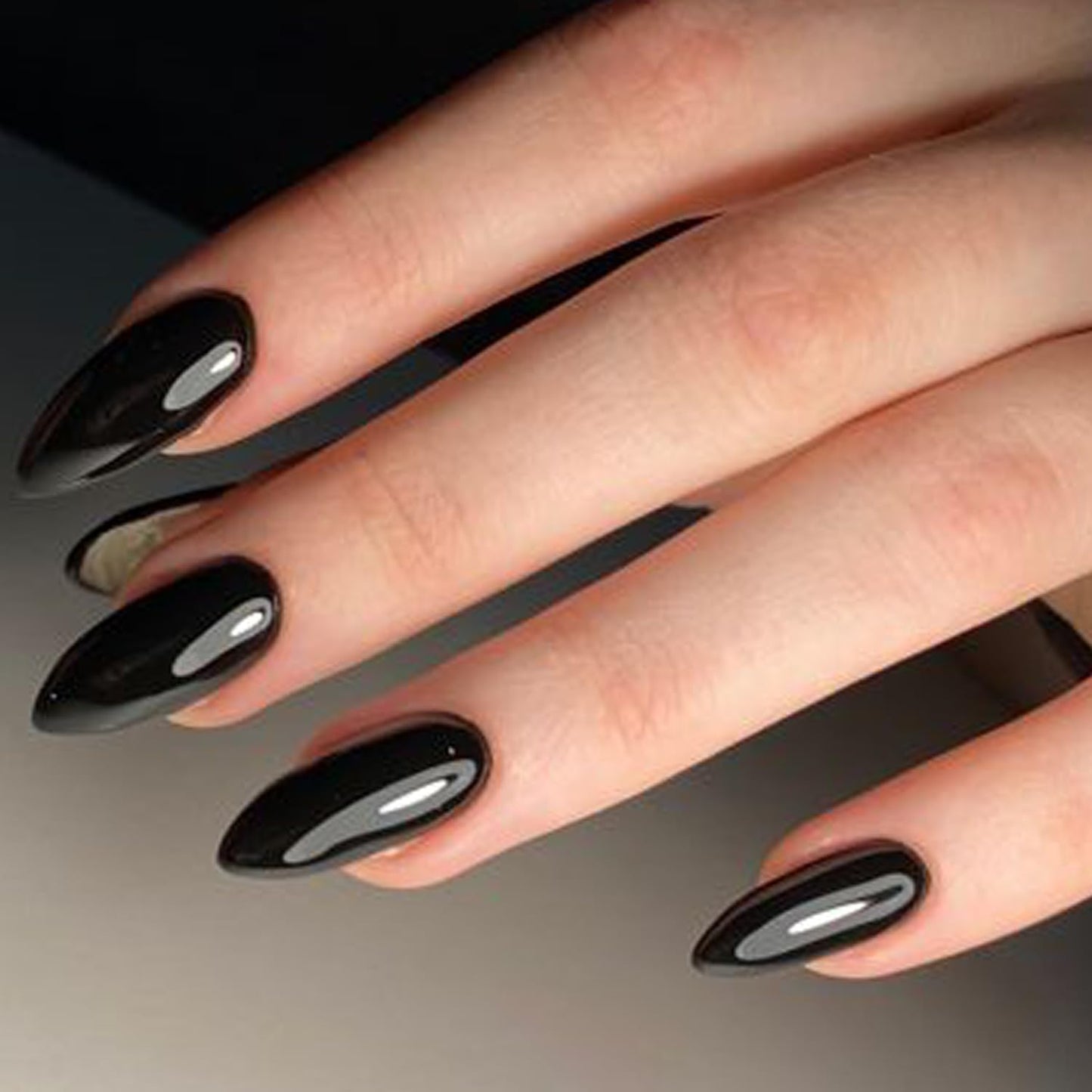 GLAMERMAID Cherry Red Press on Nails Medium Almond, Handmade Jelly Soft Gel Burgundy Emo Dark Red Glue on Nails, Pure Black Short Oval Stick on Nails Gel, Acrylic False Fake Nails Kit for Women