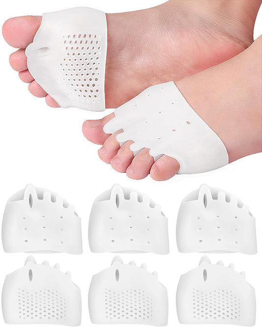PGRODE 3 Pairs Metatarsal Pads Toe Spacers Separators for Bunion Correction, Soft and Breathable Foot Cushion Hammertoe Corrector for Women Men Feet Relief