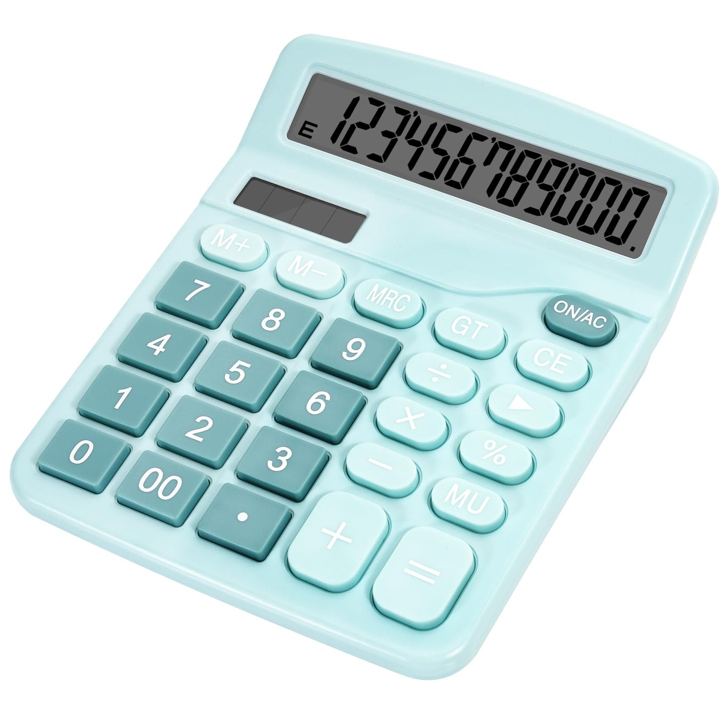 Cute Pink Desktop Calculator with Big Buttons, Dual Power Source, Solar and Battery, Large Display Screen - Perfect for Office, Teachers, and Students (Pink)