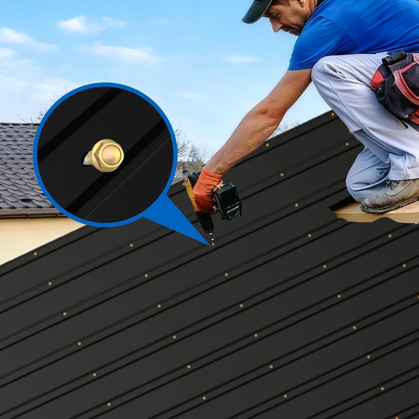 HDSTORZON 10pcs Metal Roof Panels, 72.8" x 18" Galvanized Steel Roofing Sheets, Anti-Rust & UV-Resistant, Lightweight Yet Sturdy, Metal Roofing Panels for Barns, Garages, Patios, Industrial Use