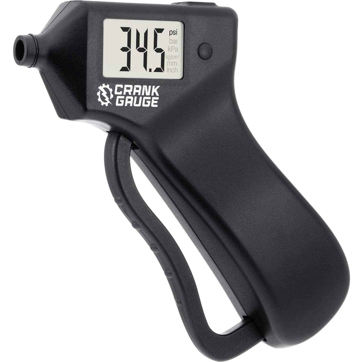 CrankGauge Battery-Free Tire Pressure Gauge (5-99 psi) and Tread Depth Meter (0-15mm) for Car, SUV and Motorcycle – Crank-Powered, Digital Display, Accurate and Eco-Friendly