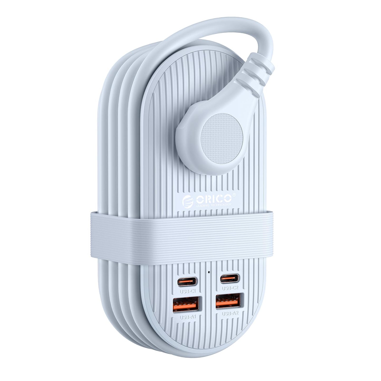 ORICO 65W USB Travel Power Strip, 7 in 1 Charging Station with 3AC, 2 USB-A, 2 USB-C, Flat Plug and 4ft Extension Cord, Fast Charger for MacBook, iPad, iPhone 17/16/15 - TK65