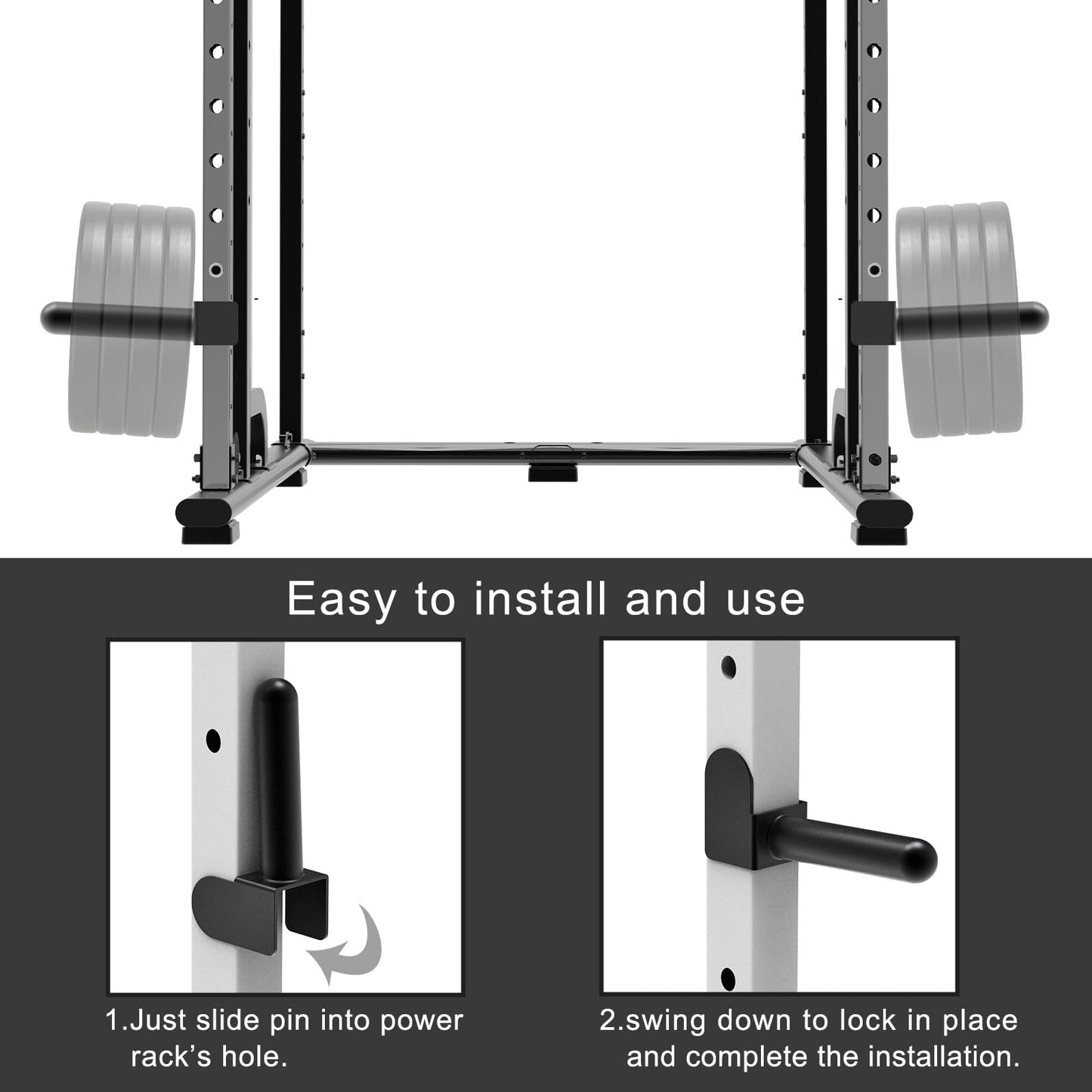 Kipika Strength Training Bundle: Weight Plate Holder & Safety Spotter Arms for Power Cages