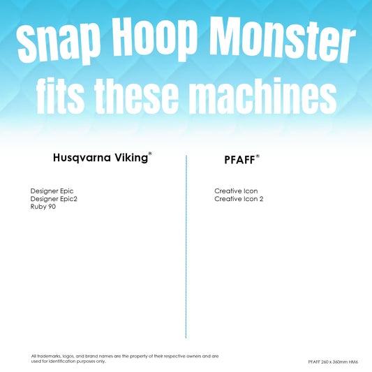 Snap Hoop Monster for Husqvarna Viking/Pfaff (260 x 360mm) Magnetic Embroidery Hoop for Machine Embroidery