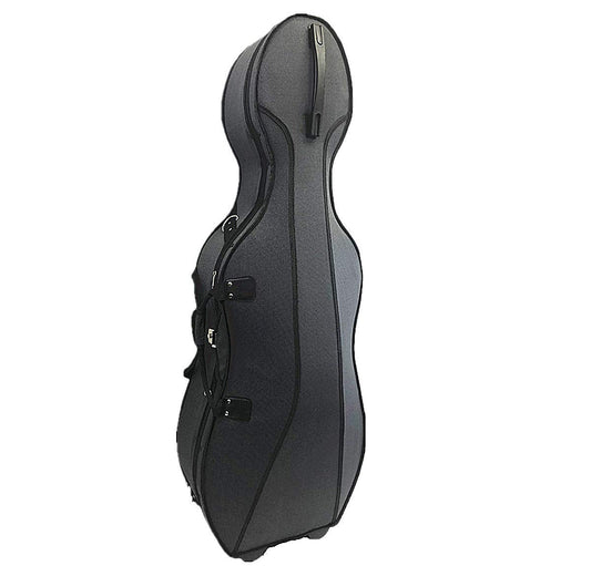 Woodnote New 3/4 Gray Color Cello Foamed Case with Two wheels/Extra one Rosin