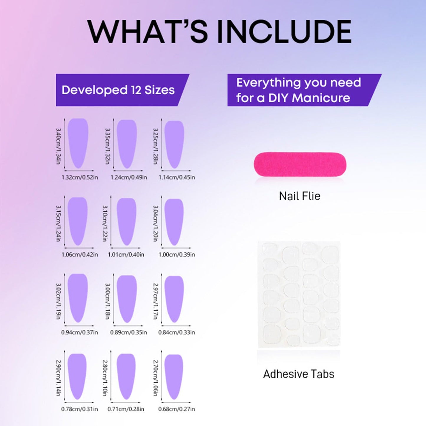 Blue French Tips Press On 3D Curve Line Stick On Long Stiletto 3D Flower Acrylic Fake Nails - 24 Pcs Glossy Blue Gradient False Pearl Gel Glue On for Women Girls