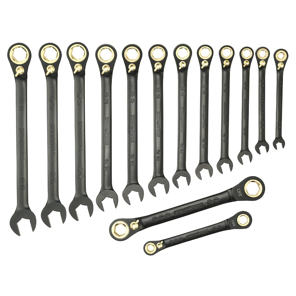 STARWORK TRUE MECHANIC™ 305-Piece Mechanics Tool Set, 120T SAE&Metric Reversible Ratcheting Wrench, Professional