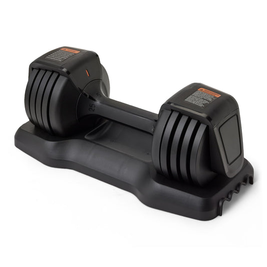 Amazon Basics Adjustable Dumbbell with 5 Weight Options, 25 lb, Single Dumbbell, Black