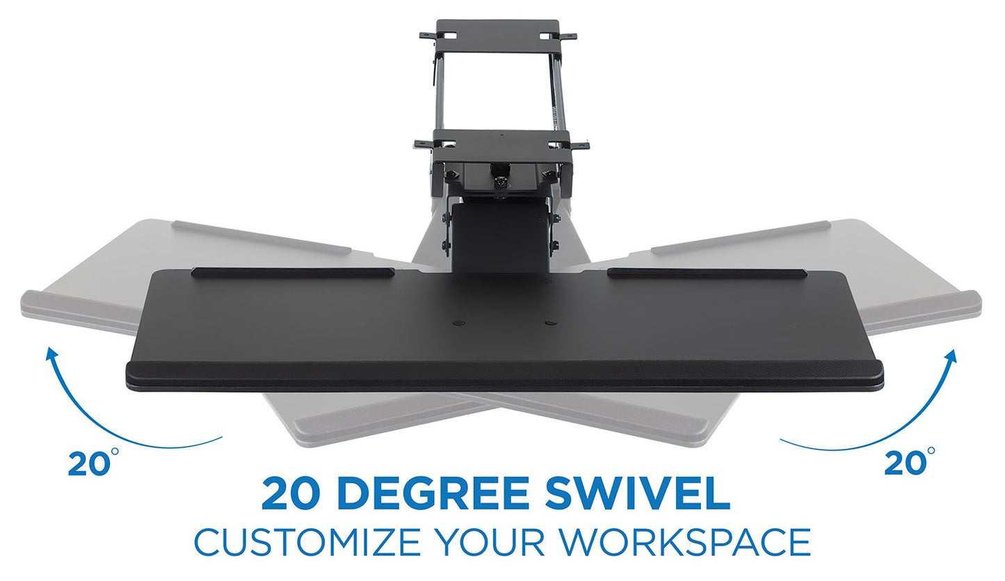 Mount-It! Keyboard Tray Under Desk, Full Motion Computer Keyboard and Mouse Tray, Slide Out Ergonomic Keyboard Drawer with Gel Wrist Pad, 26" Wide, Tilt, Swivel and Height Adjustment, Black