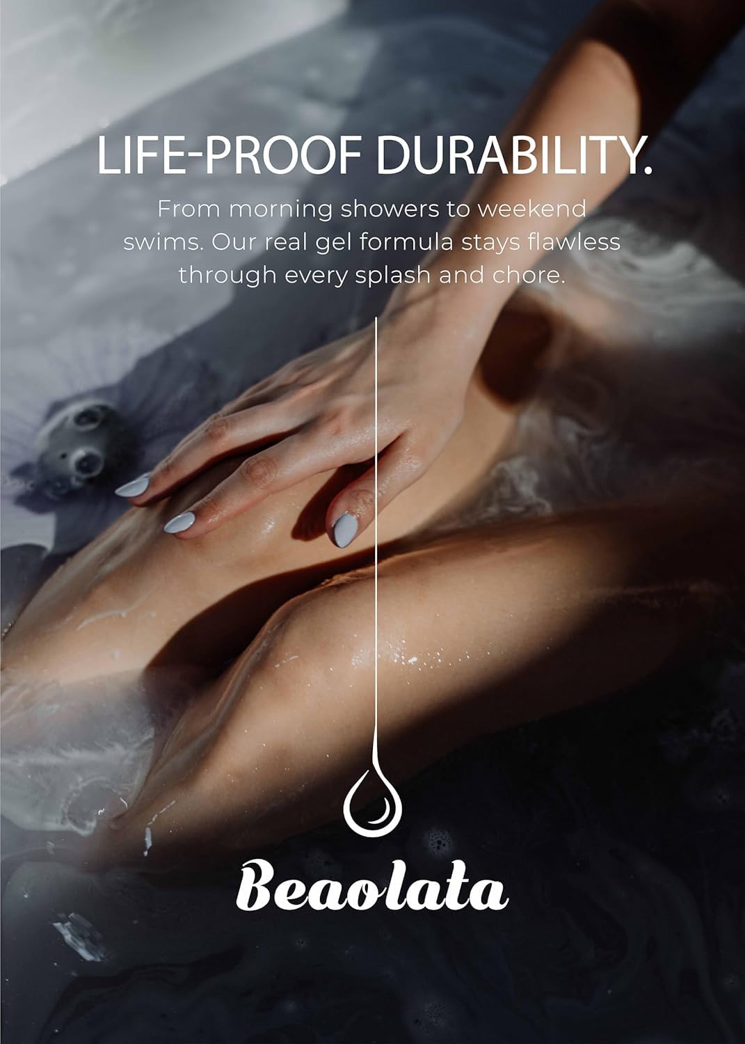 Beaolata Real Gel Nail Strips (No UV Light Needed) - 44Pcs Salon Quality Nail Stickers - Long Lasting Polish Wraps for Women, Easy Apply & Remove (Teal Tartan Green)