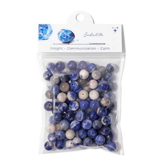Raicegs 100pcs 8mm Sodalite Beads Natural Gemstone Beads Round Loose Beads for Jewelry Making DIY Bracelets Necklace