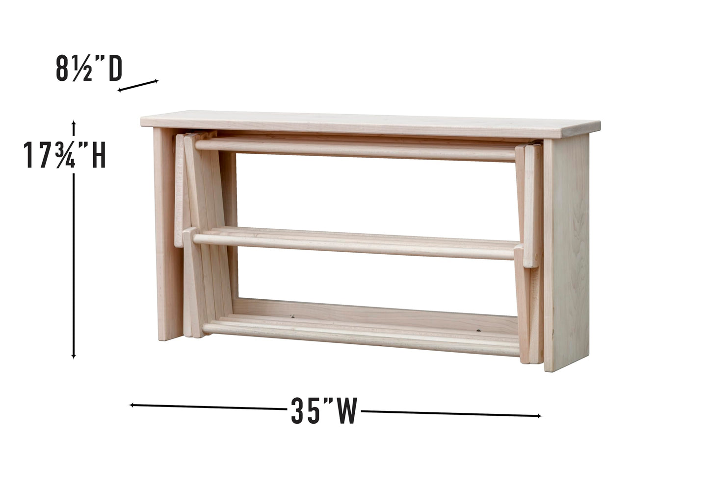 Pennsylvania Woodworks Premium American Maple Clothes Drying Rack - Extra Large Wall Clothes Drying Rack, Collapses to 35" x 20" x 8", Handcrafted in Pennsylvania