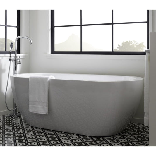 Miseno MNO6030SFSO 59" Free Standing Acrylic Soaking Tub with Center Drain - White