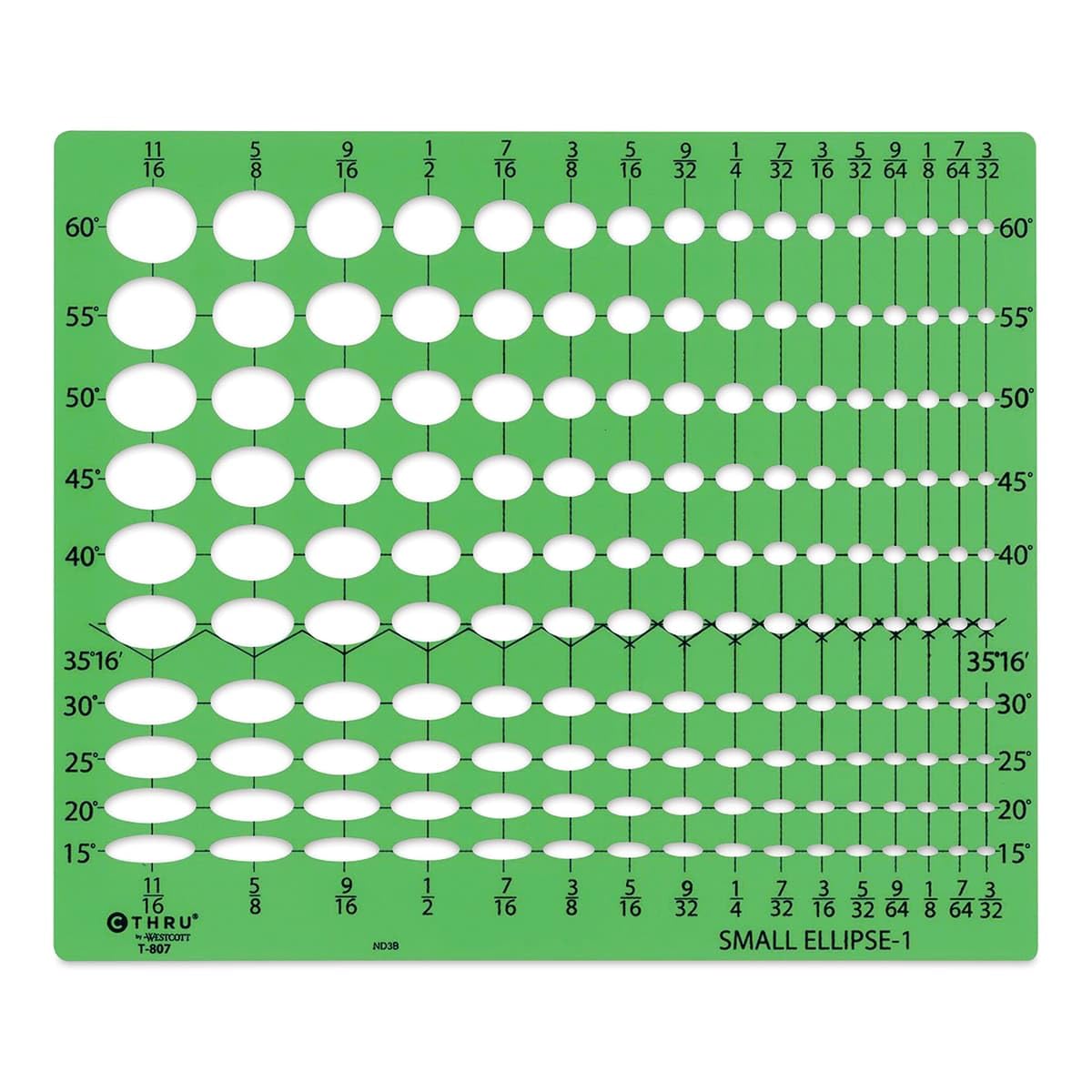 Westcott Small Ellipse Template #1 (T-807)