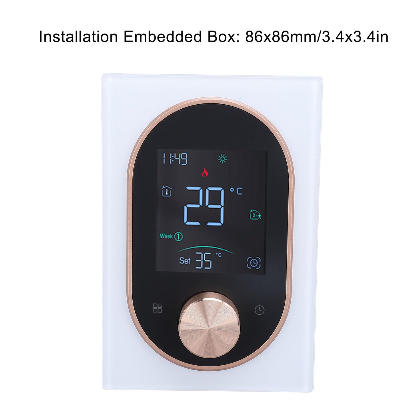 Smart Color Programmable Touchscreen Thermostat High Efficiency Remote Access with LCD Display, Energy Efficient Temperature Control for Home, Office & Shops, AC 95-240V Compatible