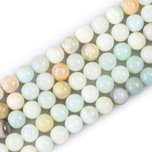 6mm Natural Gemstone Round Amazonite Loose Beads for Jewelry Making Bracelets Necklace Earrings Art Craft (60-62pcs/strand)