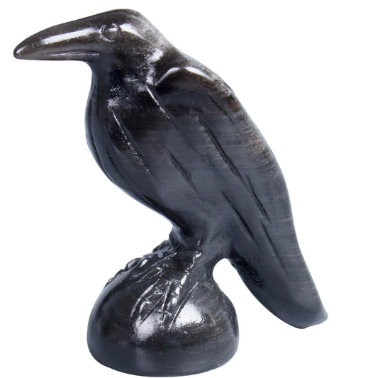 QLRSUXN Natural Silver Obsidian Raven Figurines, 2 Inch Healing Crystal Animal Statues, Lucky Guardian Pocket Crow Figurines as Women’s Gifts, Raven Statues for Office Home Decor and Ornament.