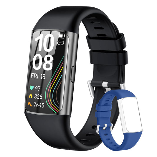 Smart Watch, Step Tracker Watch with 24/7 Heart Rate Monitor, Blood Oxygen, Sleep Monitor, Step Counter, Sports, IP68 Waterproof Fitness Watches for Men Women Compatible with Android & iPhone (Black)