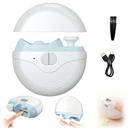 Electric Nail Clipper for Seniors & Toddler Nail Clipper 3 in 1,2026 Electric Nail Trimmer with LED Light&Polishing,Adjustable 3 Speeds Automatic Nail Cutter for Thick Toenails,Adults,Baby Blue