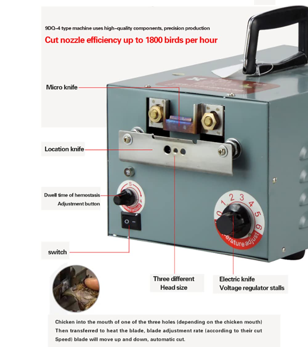 PreAsion 110V Automatic Chicken Debeaking Machine Poultry Beak Cutting Machine with 2 Blades Poultry Debeaking Machine Chick Beak Cutting Chicken Beak Removing Machine