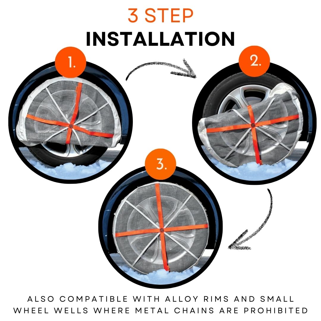 AutoSock for Passenger Vehicles HP697, Snow Socks for Tires, Pack of 2