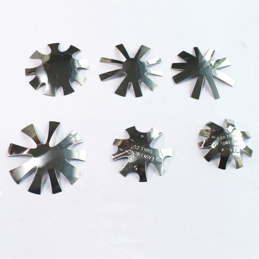 Acrylic Nail French Tip Tool Kit, 6pcs Silver French Tip Cutter Edge Trimmer Easy Smile Line Acrylic V Cut Nails Manicure Edge Trimmer Diy Plate Module, Stainless Steel Easy Smile Line Gel Cutter