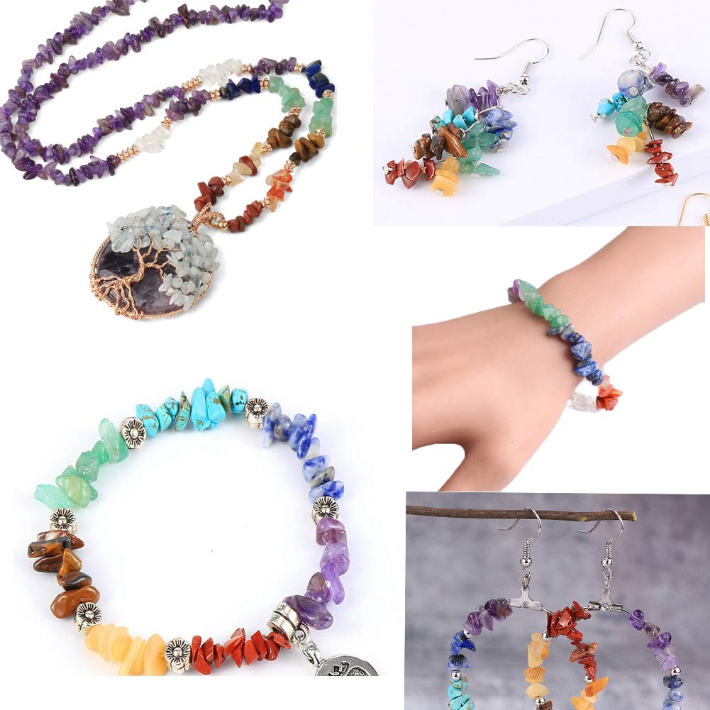 Natural Chip Stone Beads Blue Sodalite 5-8mm About 400 Pieces Irregular Gemstones Healing Crystal Loose Rocks Bead Hole Drilled DIY for Bracelet Jewelry Making Crafting (5-8mm, Blue White Sodalite)