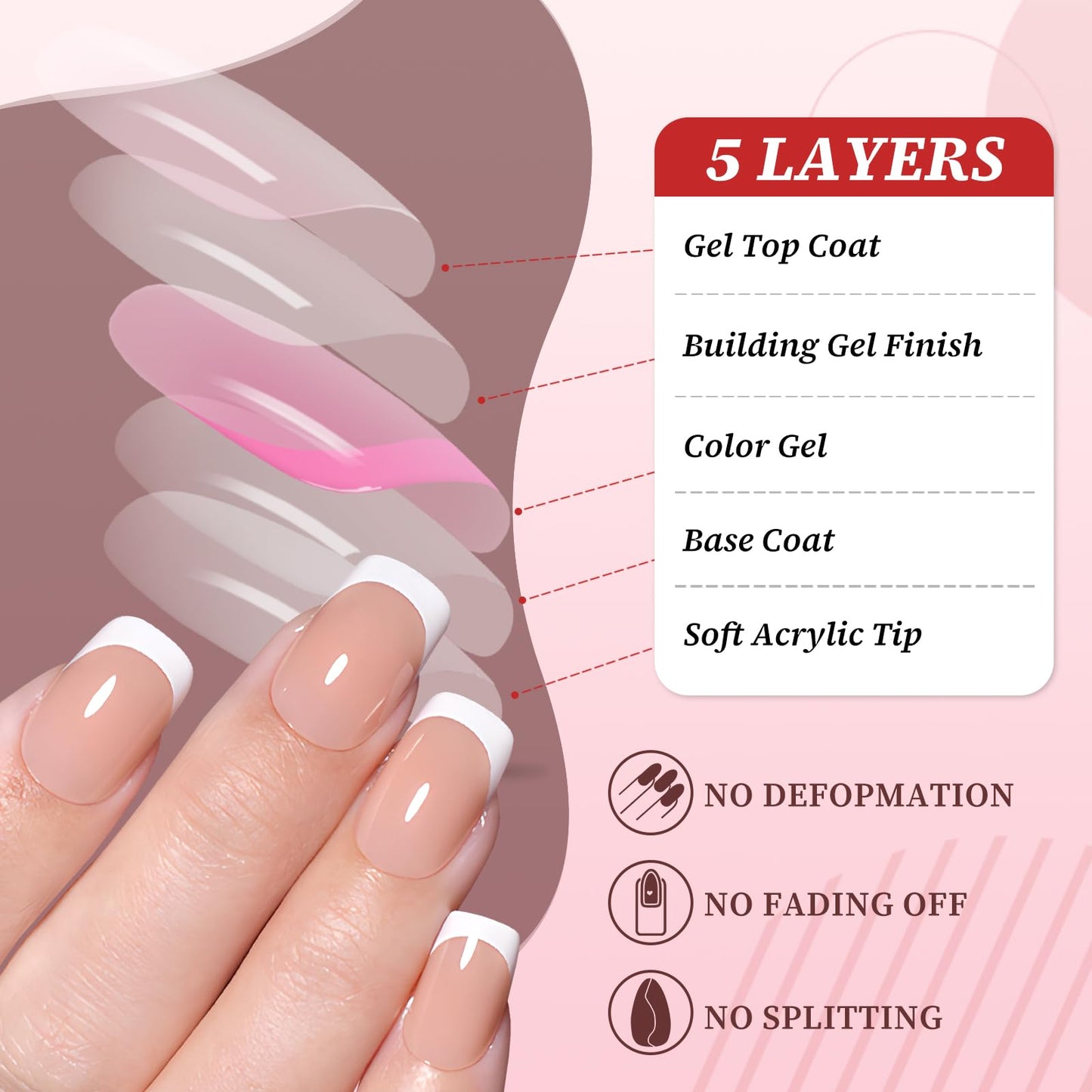240pc White French Tips Press on Nails Square Fake Nails Kit, Extra Short Nails Press ons French Tip Acrylic Nails Coffee Glue ons Nails Short Stick on Nails Women Artificial False Fingernail Tabs