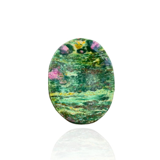GEMSCITE Ruby Zoisite Thumb Worry Stones Metaphysical Gemstone Crystal Healing Reiki Men Women Gift Feng Shui Positive Energy Love Wellness Palm Stones Wicca Powerful