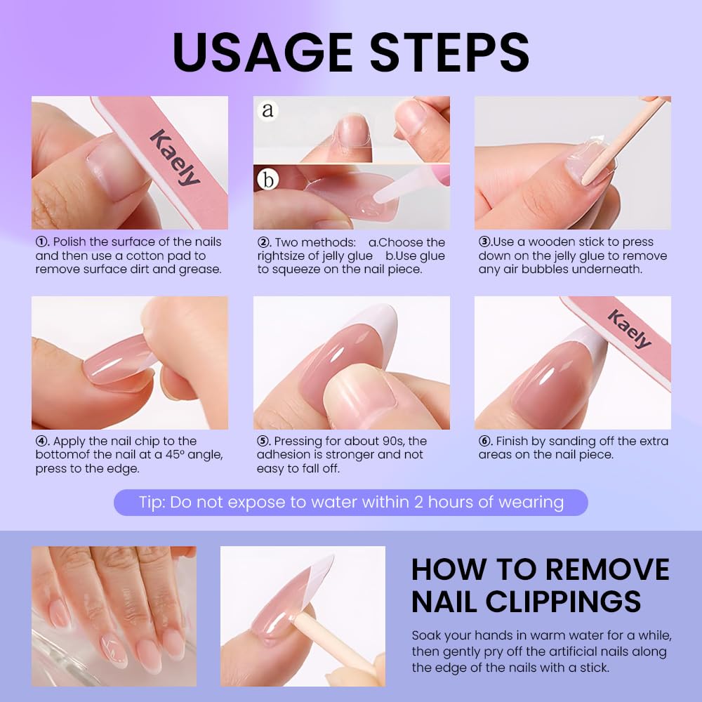 evpct Ombre Dark Red Press on Nails Medium Almond, Medium Almond Glossy Stick on Nail for Women Gift with Manicure Kit, Reusable Full Cover Soft Stick on Fake Nail with Ombre Design Perfectly Fit