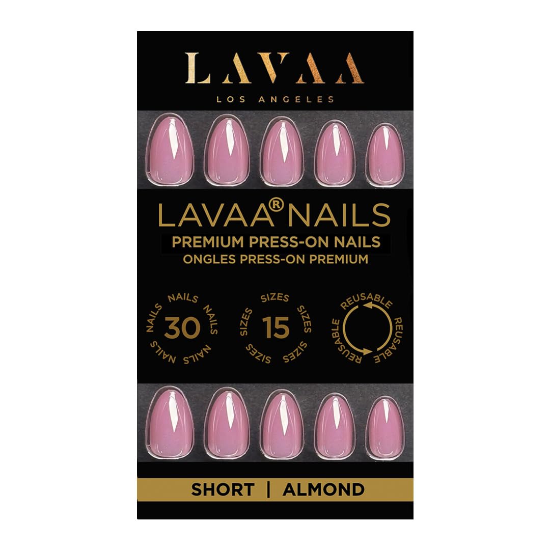 PRETTY GIRL Press-On Nails by Lavaa Beauty | Short Almond | Lilac Purple Shimmer Almond Nails