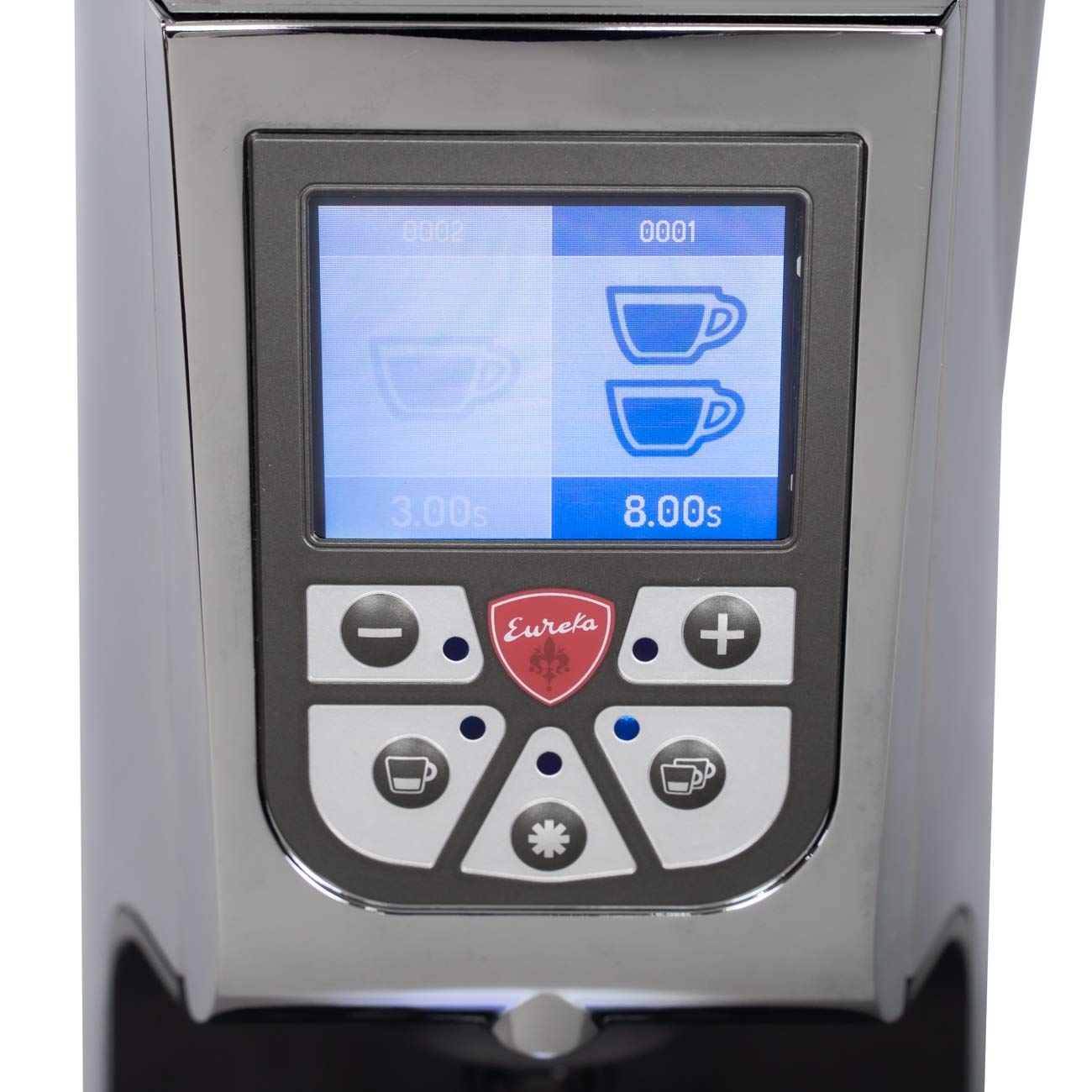 Eureka Atom Specialty 75 Commercial Espresso Grinder - Short Hopper | 75mm Flat Burrs | Silent Technology | Timed Dosing | Stepless | (Chrome)