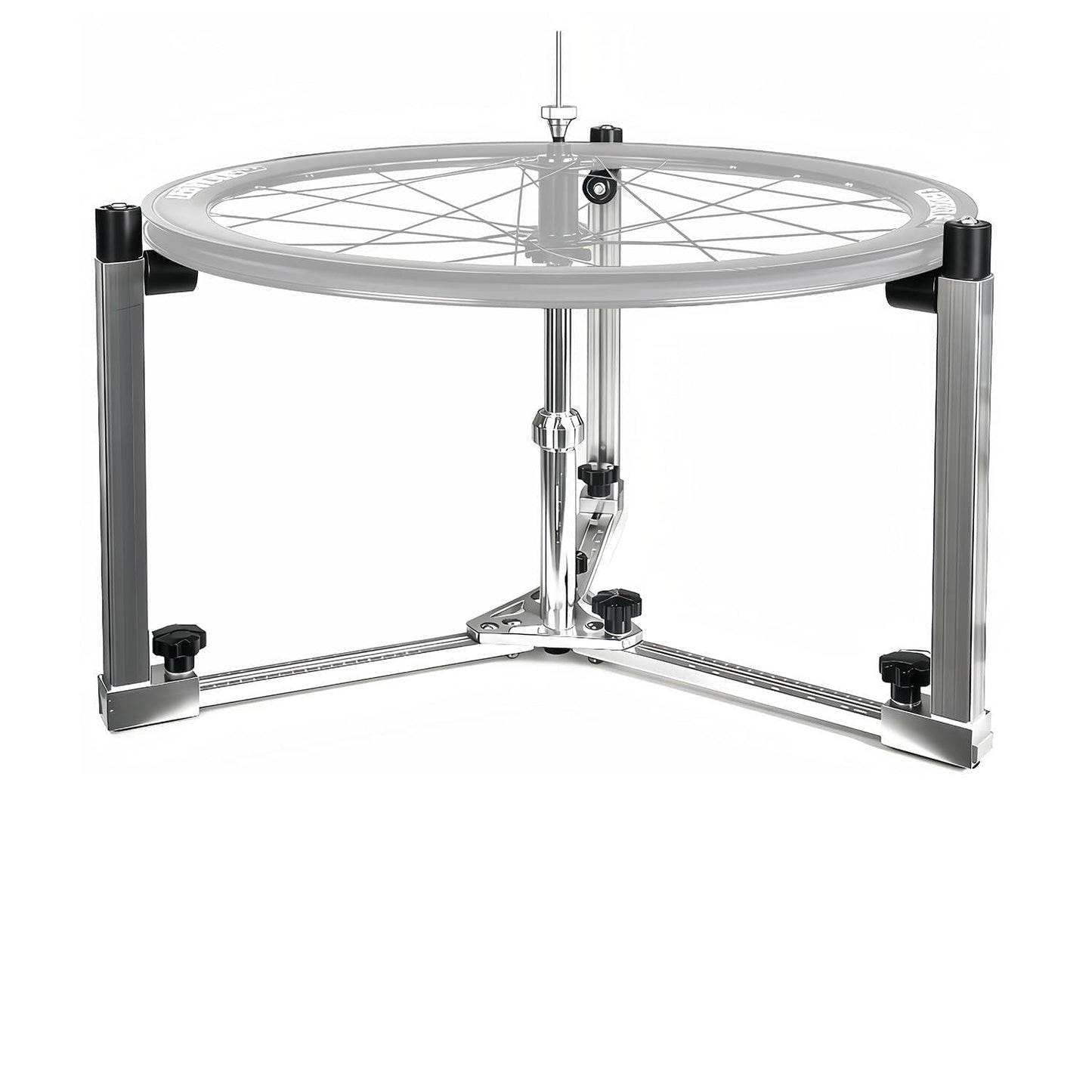 Moroayop Wheel Weaving Stand for Bike Repair – Smooth 360° Rotating Bike Wheel Truing Stand, Foldable Aluminum Alignment Tool with Rim-Safe Rollers, Fits MTB, Road & 700C (Thru Axle & QR)