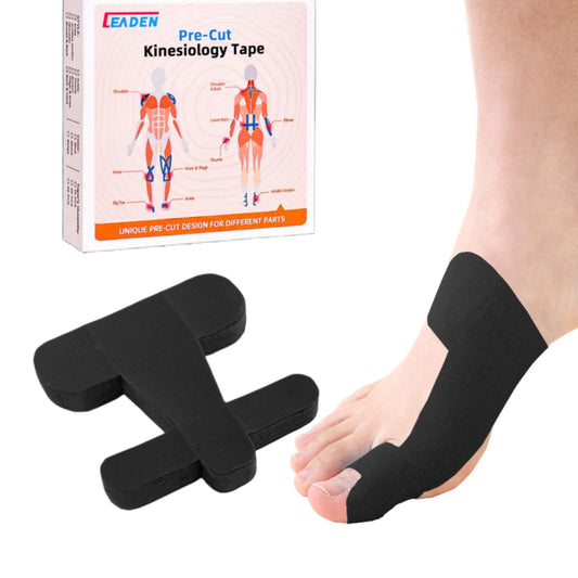 IEADEN Precut Kinesiology Tape for Bunion, 40 Pcs, Bunion Corrector, Big Toe Support and Pain Relief, Breathable Hypoallergenic Latex-Free Tape (Black)