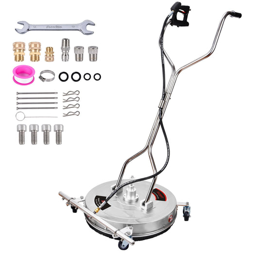 DAIMOT 24" Pressure Washer Surface Cleaner with 5 Nozzles Water Broom - Stainless Steel Surface Cleaner for Pressure Washer Attachment for Concrete, Patio, Sidewalk, Deck and Driveways, 4200 PSI