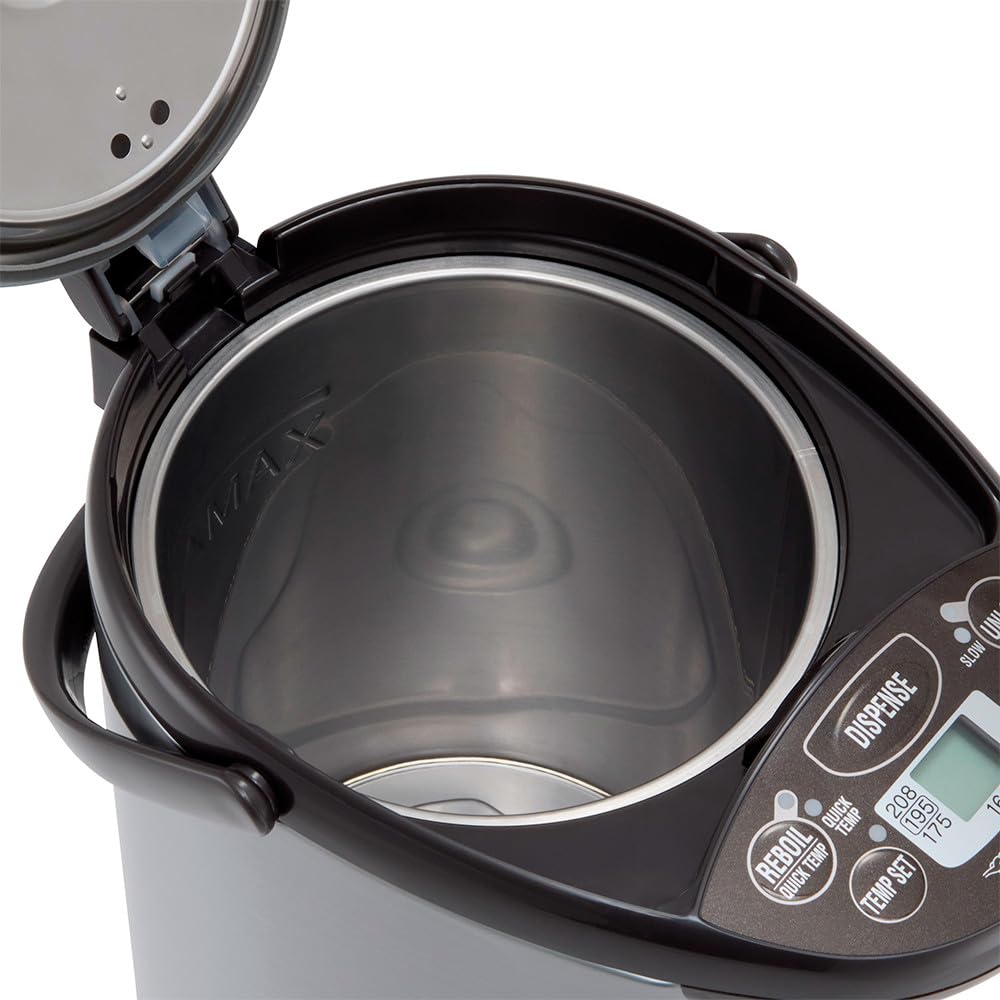 Zojirushi CD-WGC30TS Micom Water Boiler & Warmer 3.0 Liter, Silver Dark Brown, PFAS-free & BPA-free