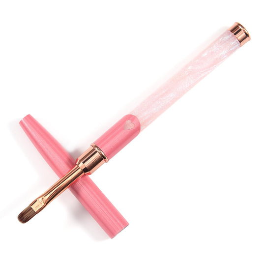 SILPECWEE Acrylic Nail Brush, Oval Shaped Nail Extension Brushes Builder Gel Nails Design Tools Pen Acrylic Powder Nail Art Brush Professional Manicure Pedicure