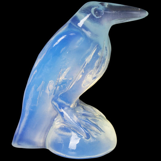 Hguxmcu Opalite Raven Statue,2 Inch Mystical Crow Sculpture Gothic Home Decor,Spiritual Totem Art Healing Crystal Figurine Witchy Altar Decor Dark Academia Collectible