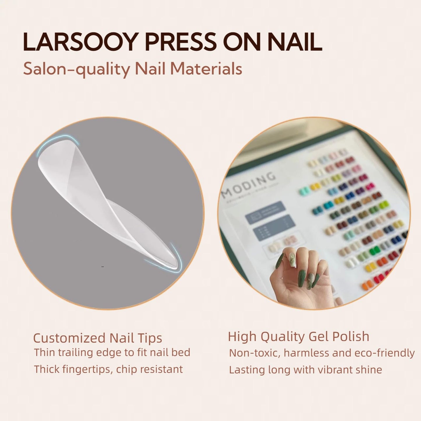 LARSOOY Nails Handmade Press on Nails Middle Long Square | Handmade Nails with Ocean Theme | Reusable fake Nails with Unique Designs | False Nails 10 Pcs (Underwater Adventure, M)