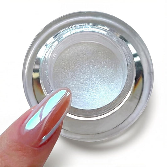 Pretty Diva Moonlight Chrome Nail Powder, Glossy Aurora Mermaid Unicorn Chrome Powder for Nails, Iridescent Unichrome Nail Art Glitter Decoration for Home DIY Salon Manicure Pigment