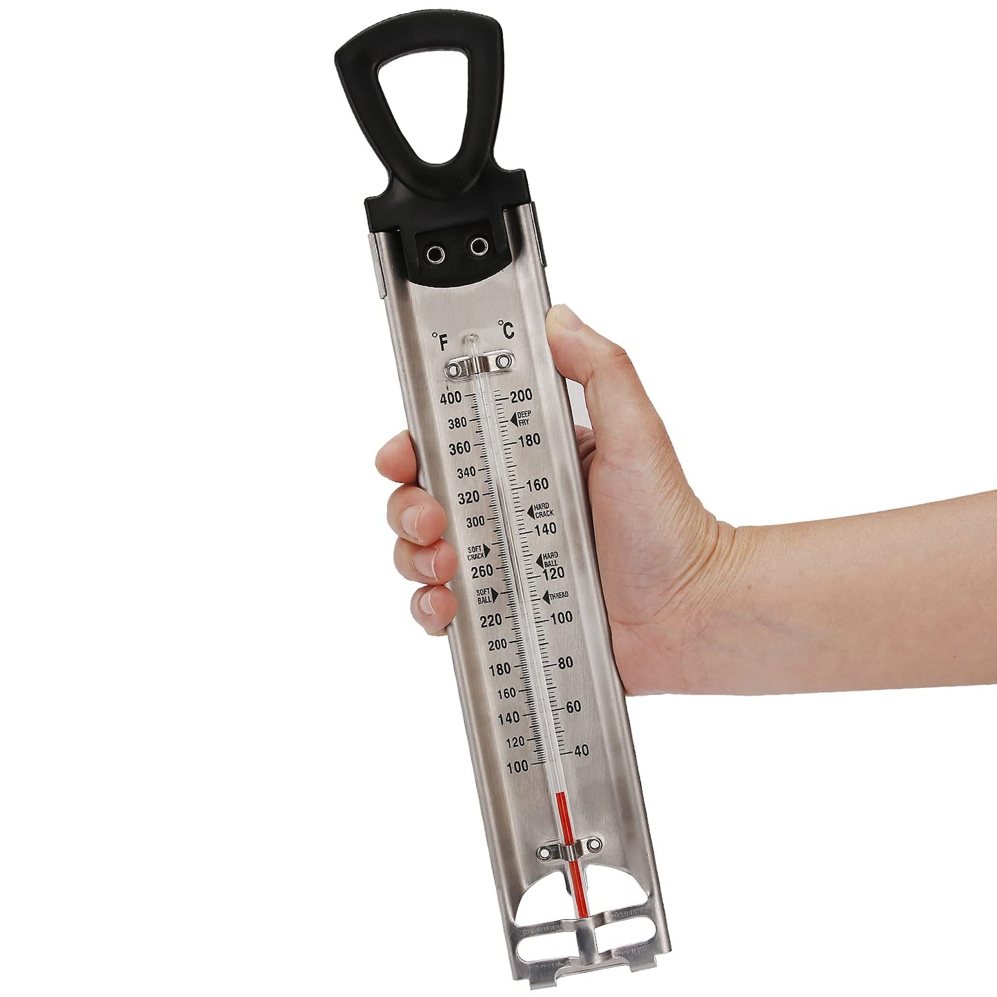 Roastove Candy/Jelly/Deep Fry Stainless Steel Thermometer with Pot Clip & Hanging Hook-50PACKS